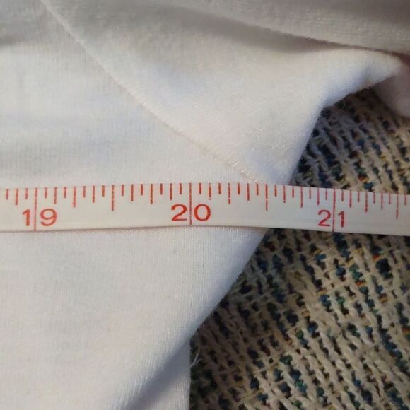 New Ideology Women's Sz L Boho Top White Long Sleeve Crocheted V-Neck‎ Pullover - Picture 6 of 8